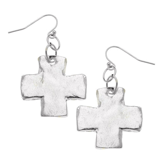 Susan Shaw Square Cross Earrings