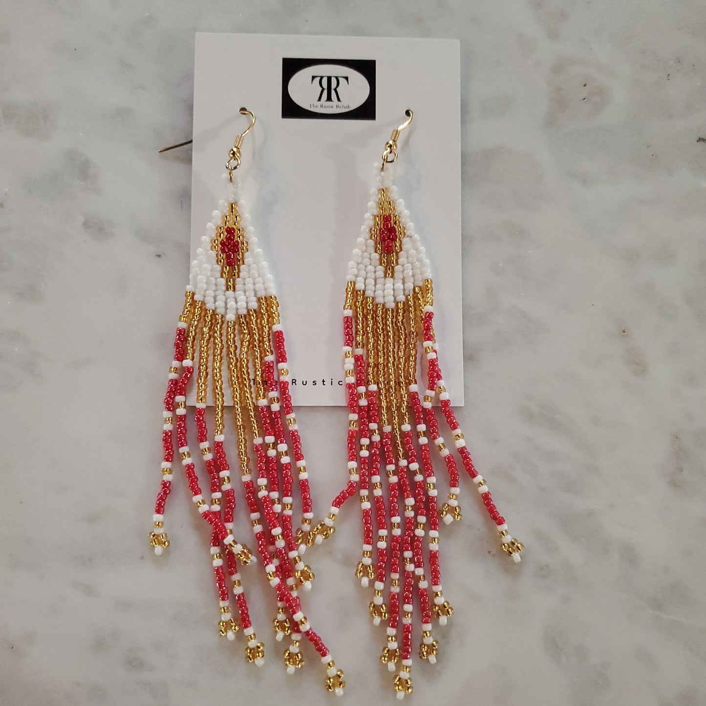 Seed Bead Multicolor Fringe Earrings