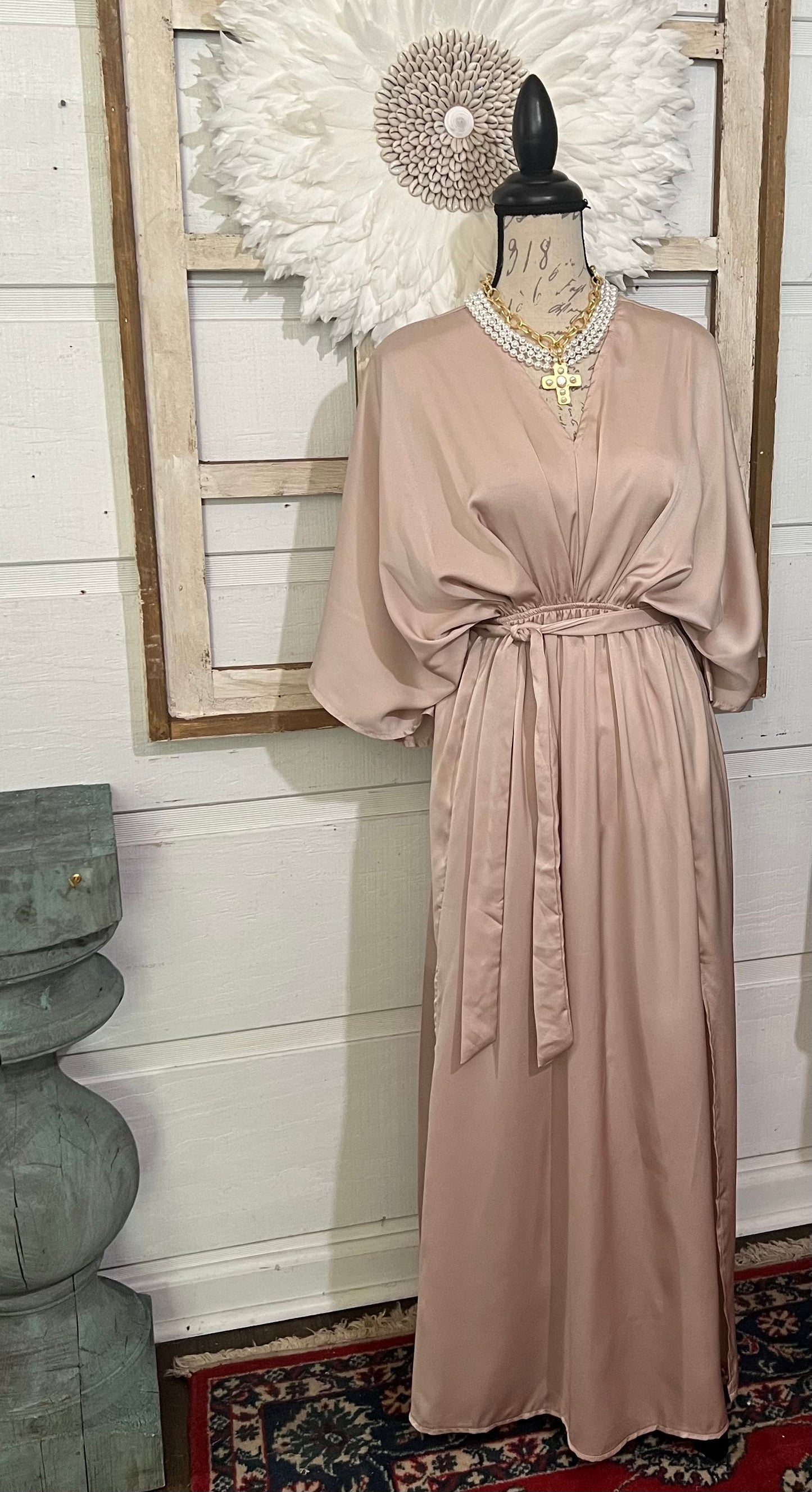 Silk beige dress