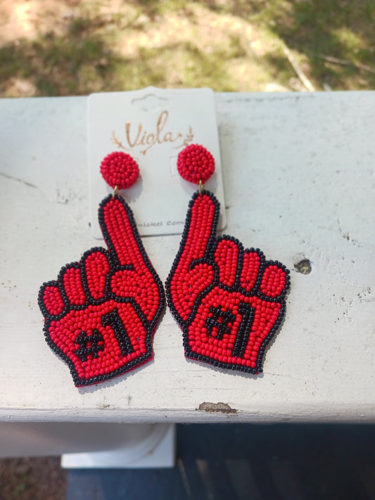 Seed Bead Foam Finger Earrings