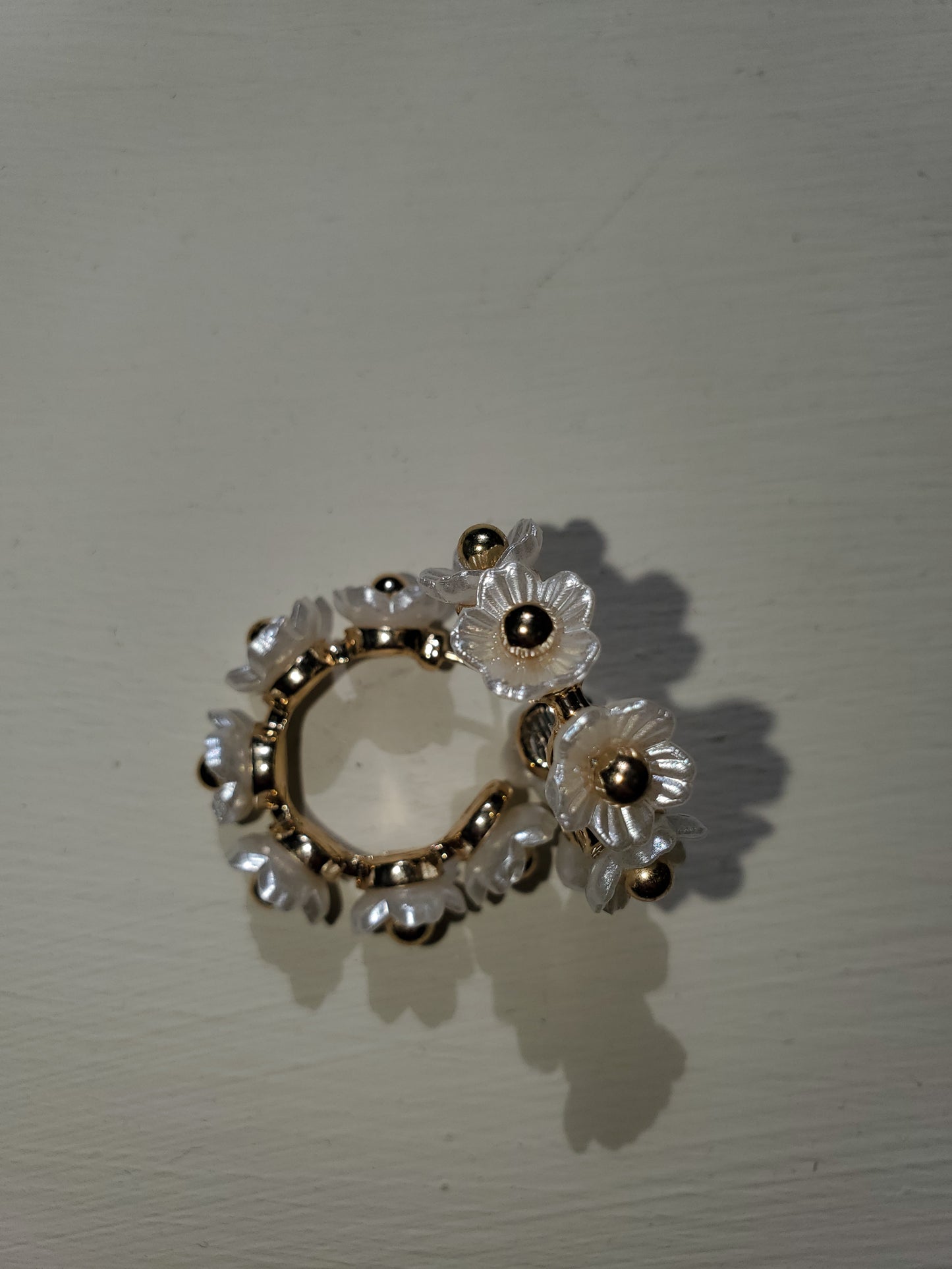 Pearly Flower Hoop Earrings