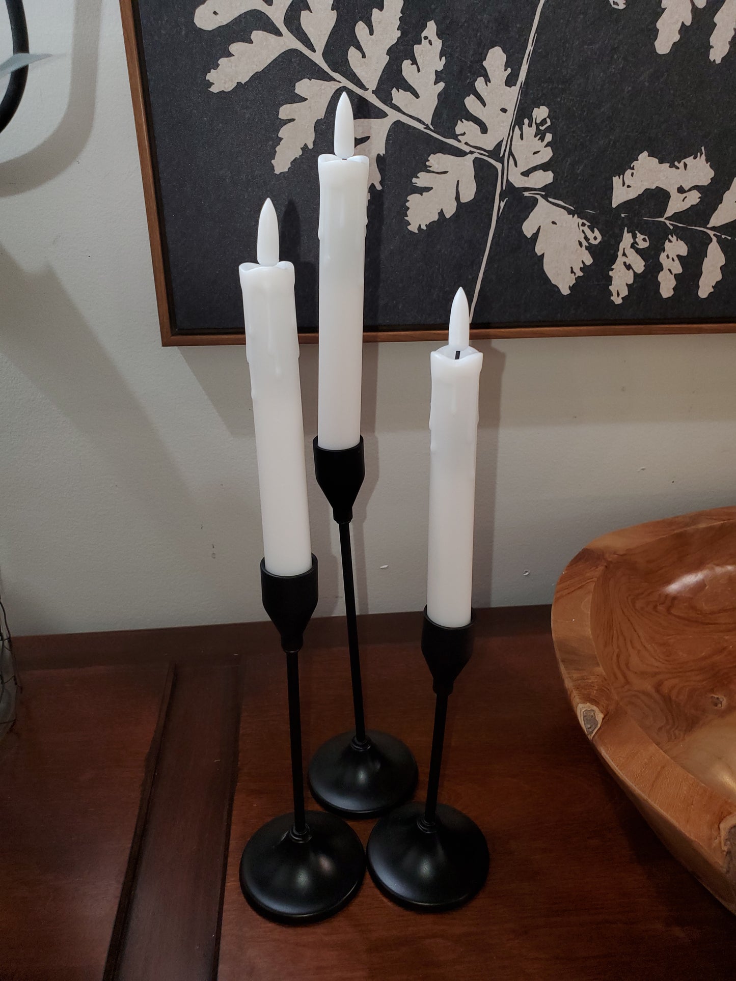 Flameless Taper Candles (set of 3)