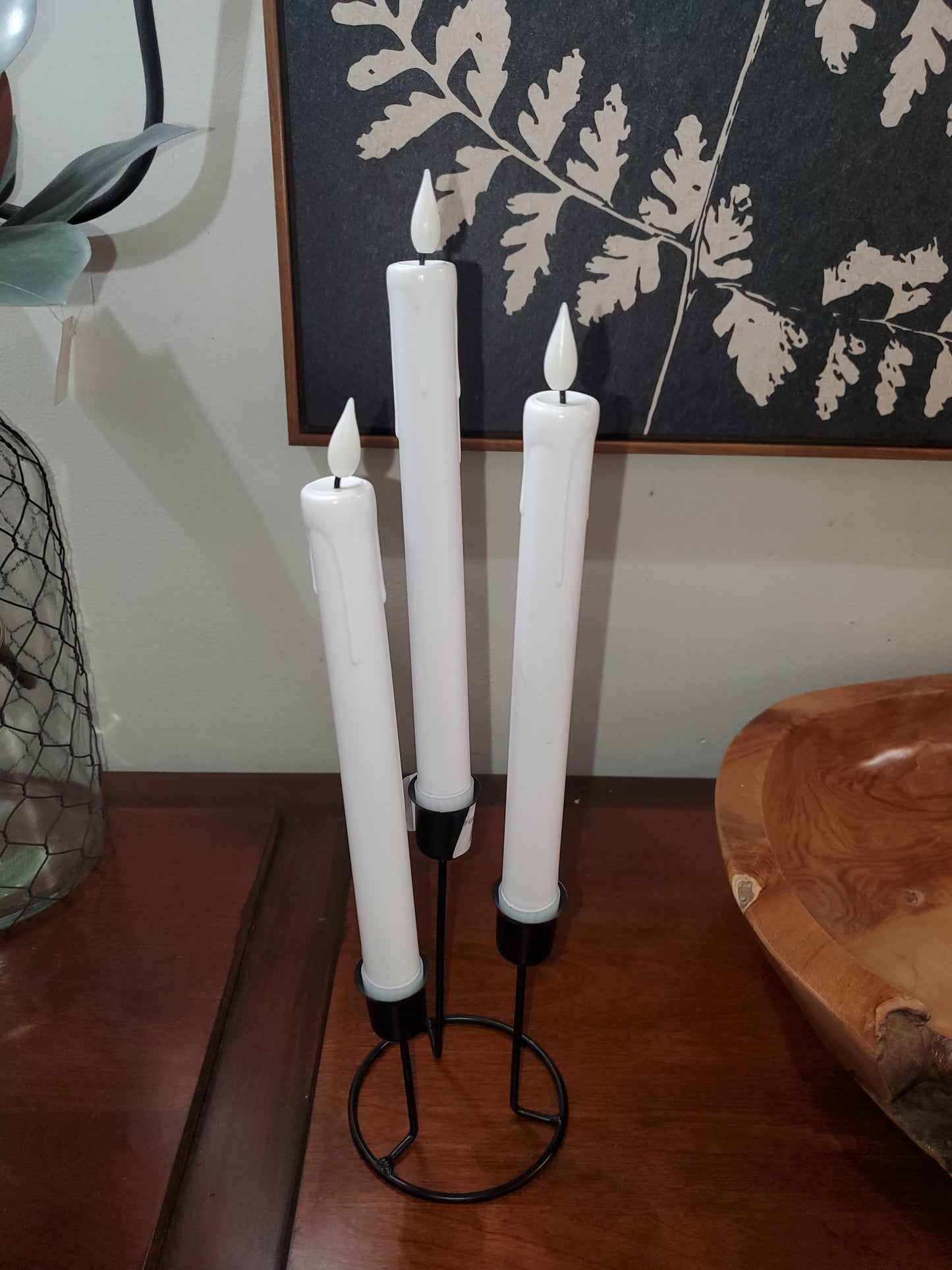 Flameless Taper Candles (set of 3)