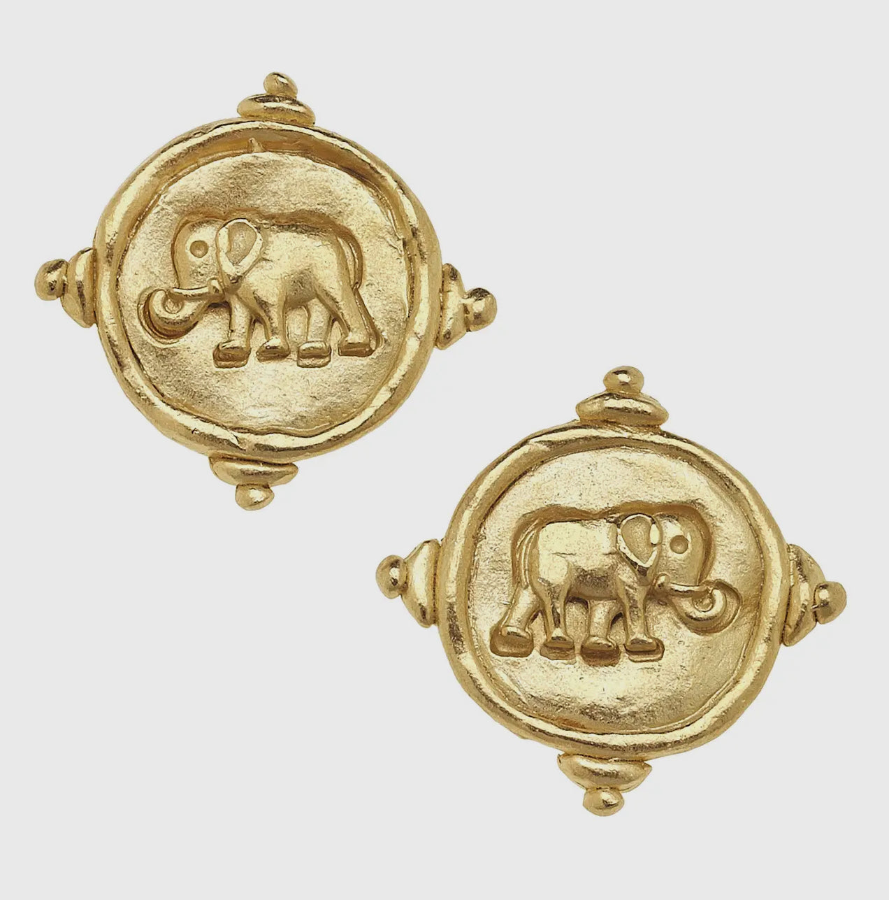 Susan Shaw Elephant Intaglio Earrings