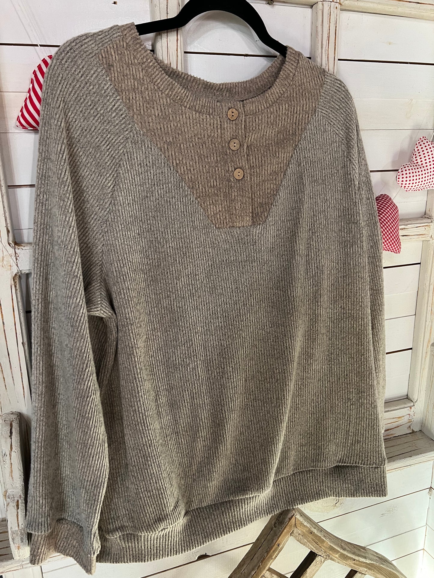 Beige Henley Top