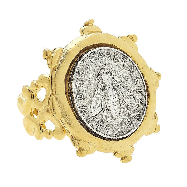 Susan Shaw Florence Italian Bee Coin Ring