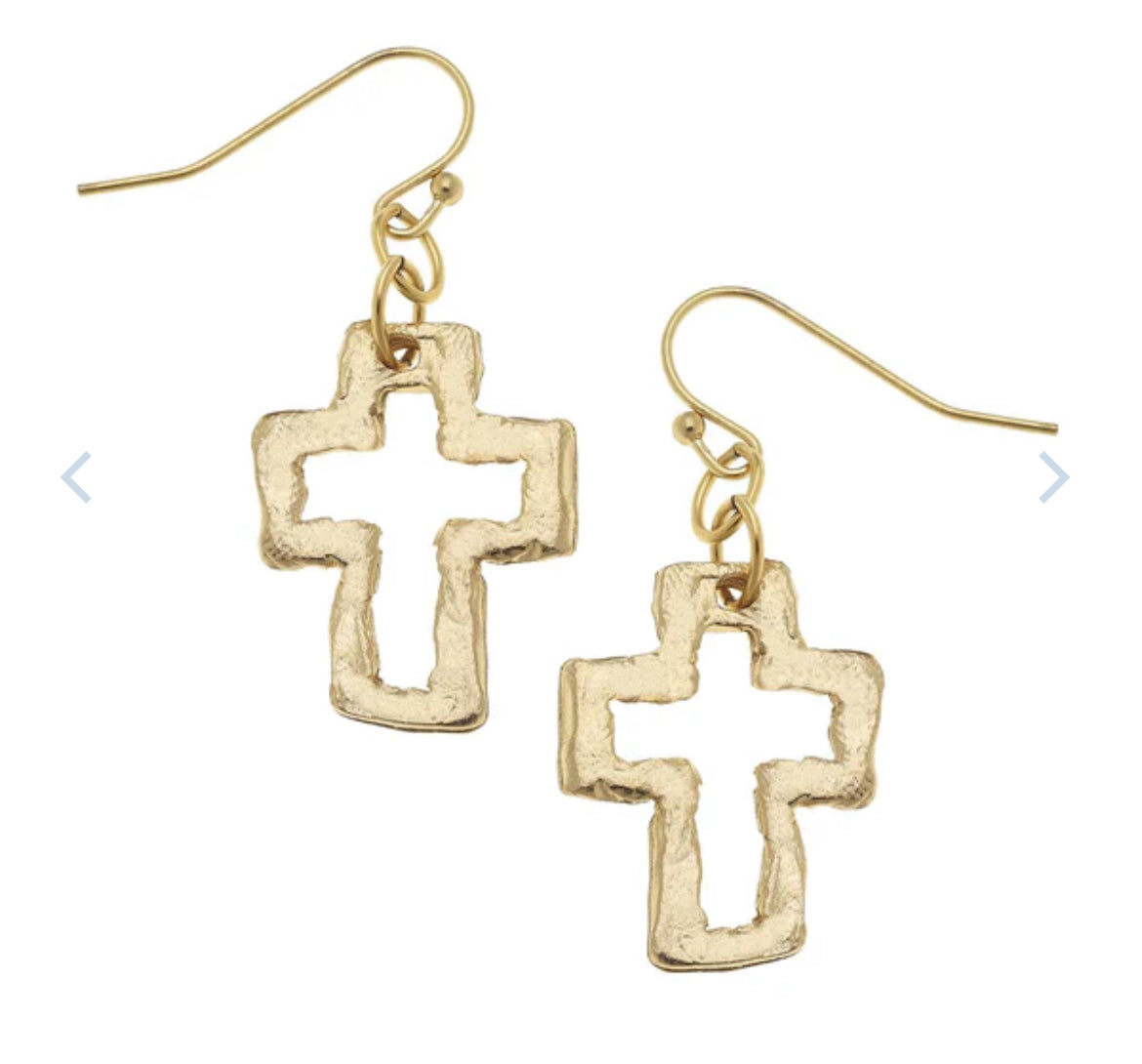 Susan Shaw Open Cross Earrings