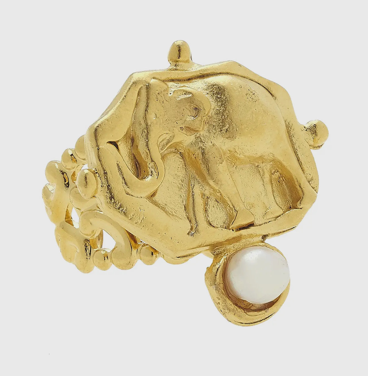 Susan Shaw Gold Elephant Intaglio Ring