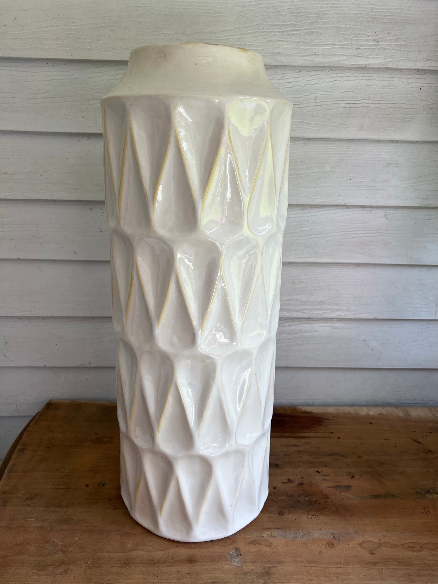 White geometric vase