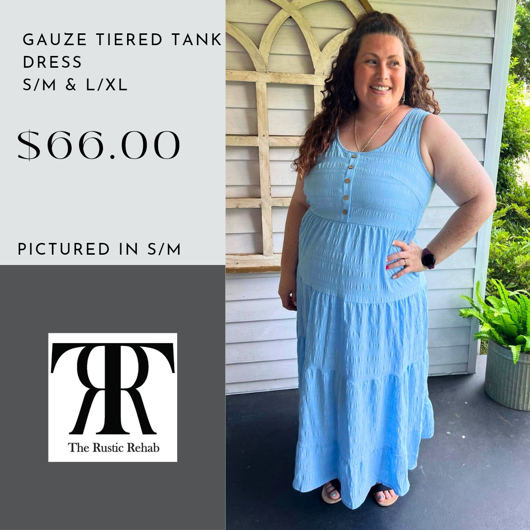 Gauze Tiered Tank Dress