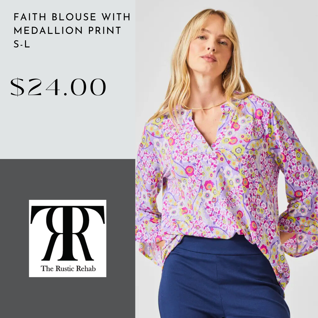 Faith Blouse With Medallion Print