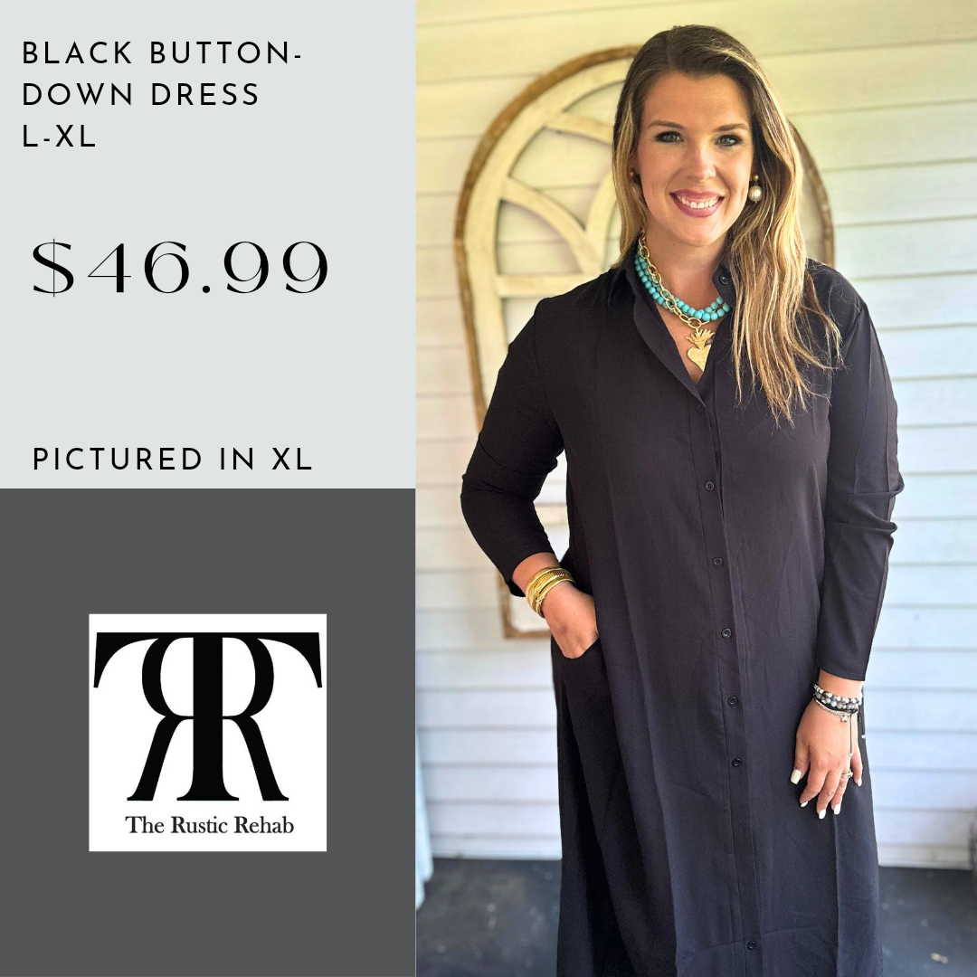 Black Button-Down Dress