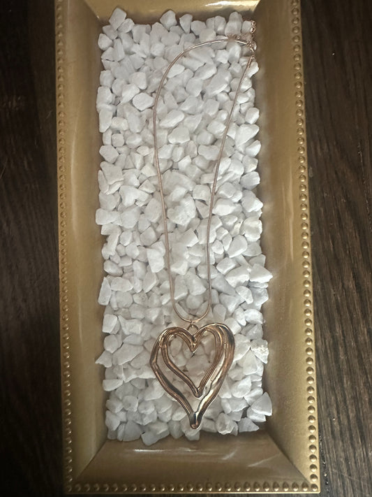 Rope chain heart necklace