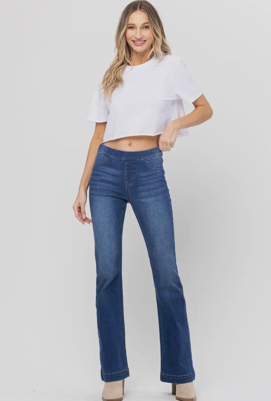 Pull On Flare Denim