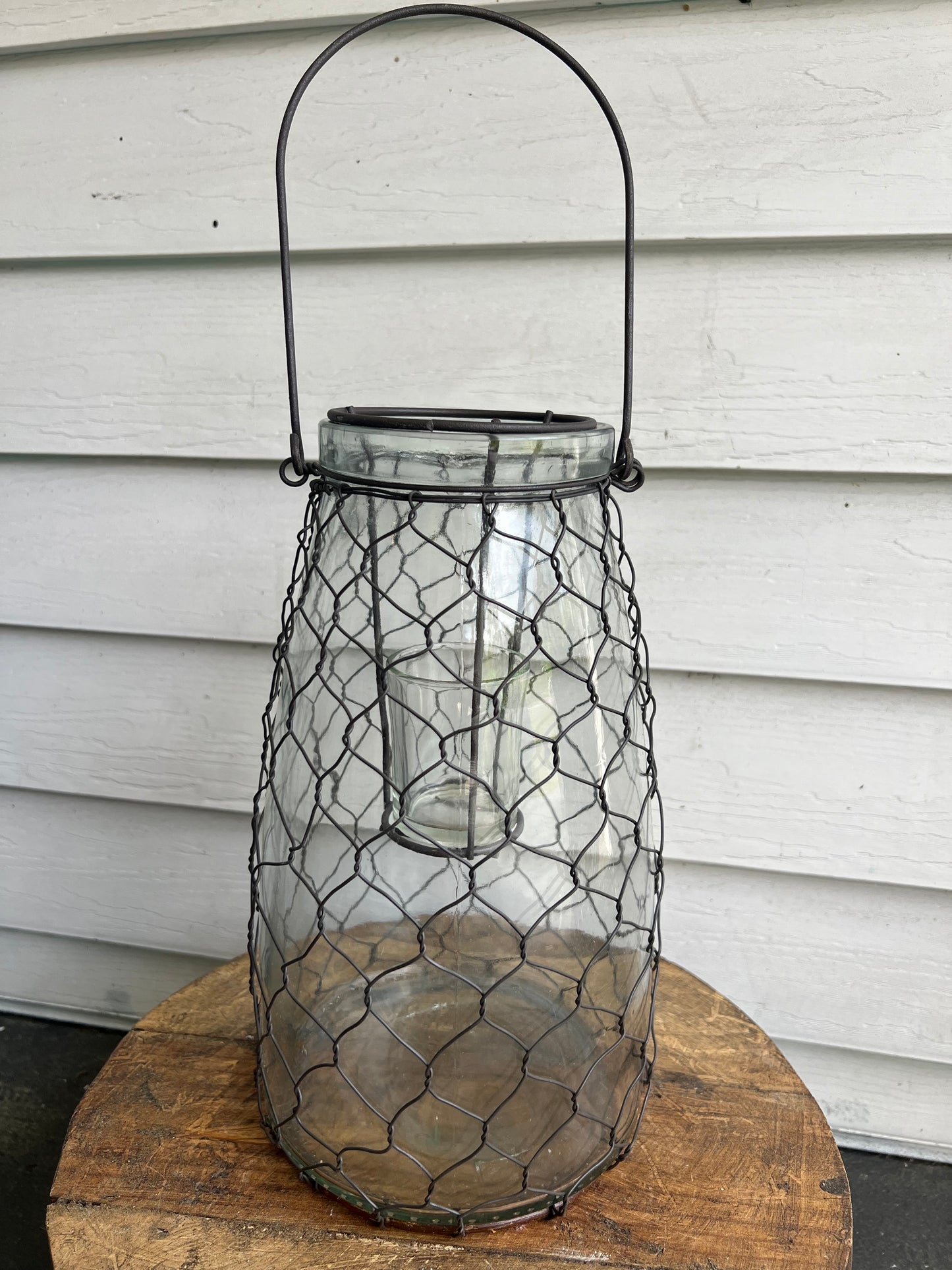 Chicken Wire Wrapped Votive/Vase