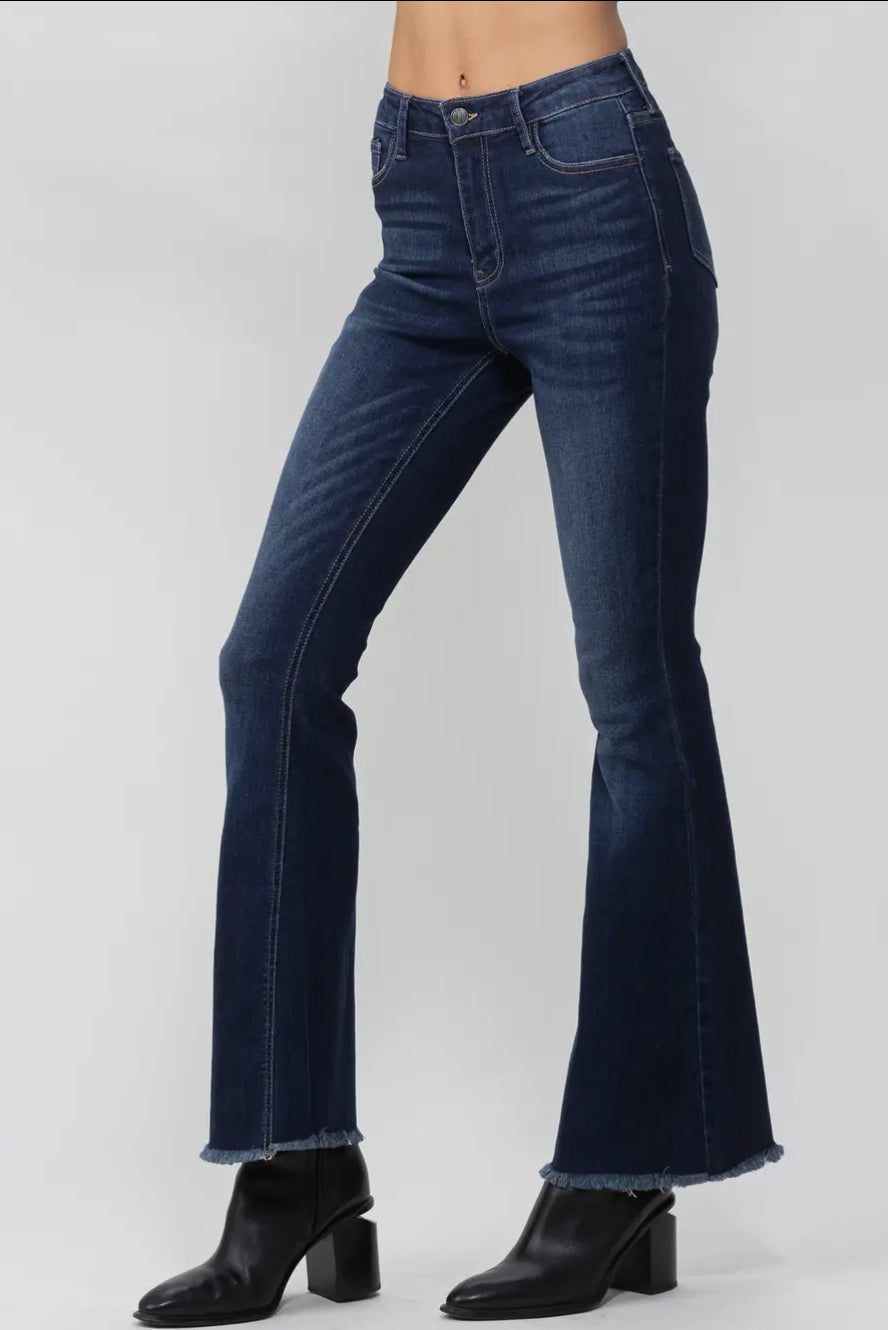 Plus size high rise flare flare jeans