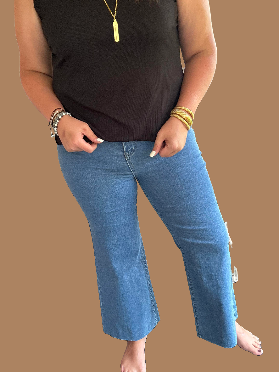 Stretch Wide Leg Denim