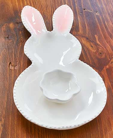 Bunny Platter with Mini Bowl