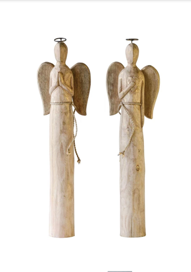 Hand Carved Mango Wood Angel